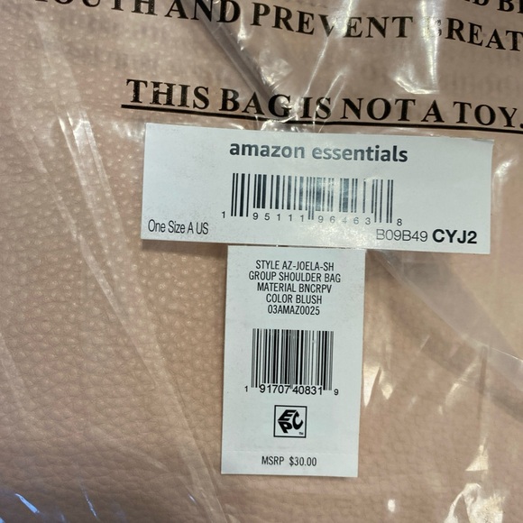 Amazon Essentials “Joela” Large Shoulder Tote Bag Purse Blush - Picture 6 of 6